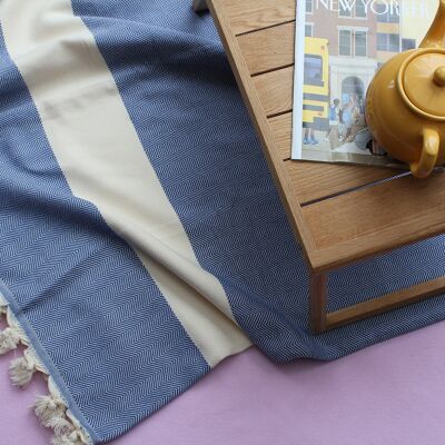 HERRINGBONE Blanket - Blue