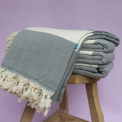 HERRINGBONE Blanket - Grey