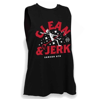 Camiseta sin mangas de gimnasio para mujer Clean and Jerk