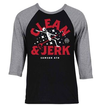 Clean and Jerk T-shirt baseball manches 1