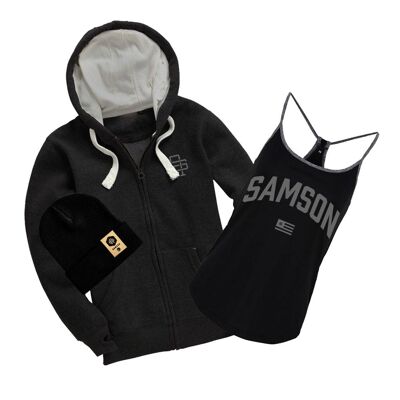 Paquete de sudadera con capucha y chaleco de yoga para mujer Samson College