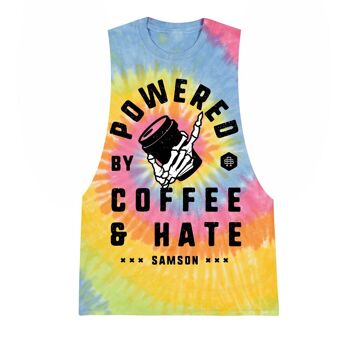 Powered By Coffee and Hate Débardeur Tie Dye pour homme
