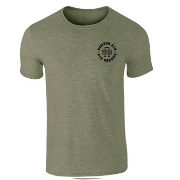 T-shirt de sport vert militaire monogramme Samson