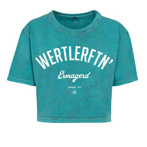 Wertlerftnâ€™ Acid Wash Cropped T-Shirt