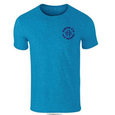 Samson Monogramm Blaues Sport-T-Shirt