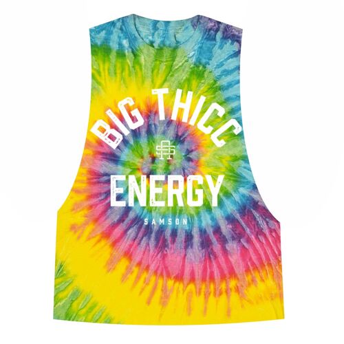 Big Thicc Energy Tie Dye Ladies Tank Top