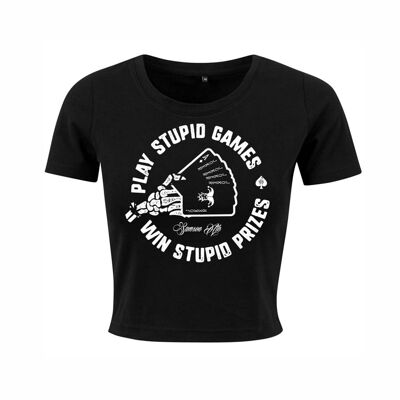 Gioca a giochi stupidi, vinci premi stupidi T-shirt corta da donna