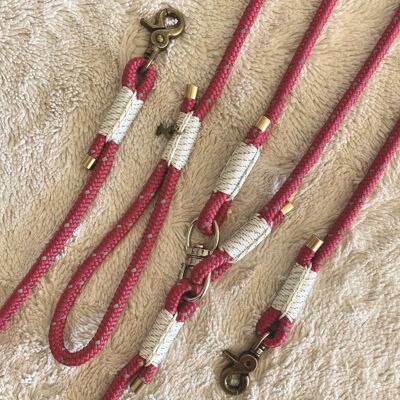 SHIKOKU DOUBLE REFLECTIVE LEAD - RASPBERRY & WHITE