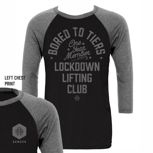 Lockdown Lifting Club One-Year Anniversary Baseball T-Shirt