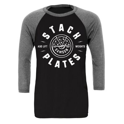 Platten stapeln und Gewichte heben Baseball-T-Shirt