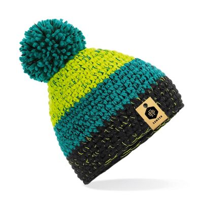 Gorro de lana Freestyle POM POM - Citron / Emerald / Black