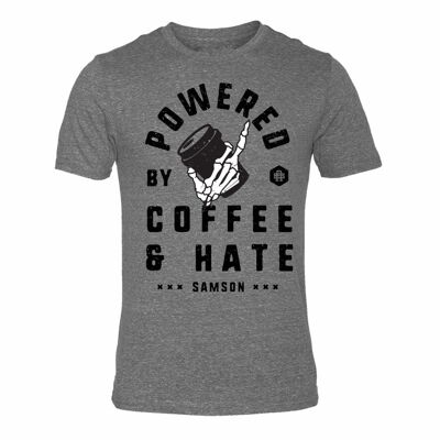 The Upgraded Powered by Coffee & Hate Camiseta