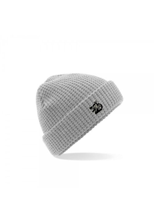 Waffle knit beanie - light grey