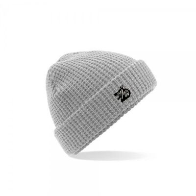 Waffle knit beanie - light grey