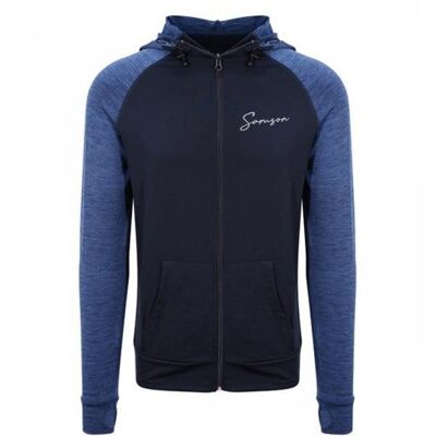 FELPA CON CAPPUCCIO E ZIP SIGNATURE PERFORMANCE - BLU NAVY