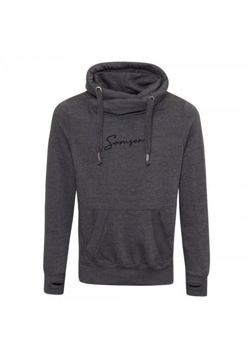 Signature crossover hoodie - charcoal