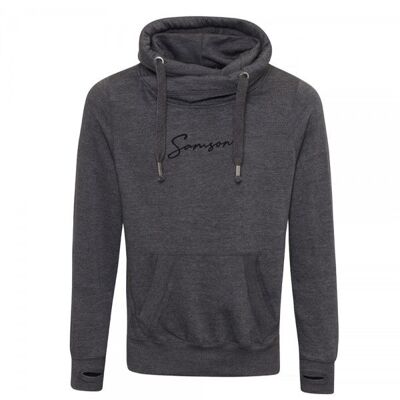 Signature crossover hoodie - charcoal