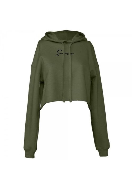 Signature crop hoodie - olive
