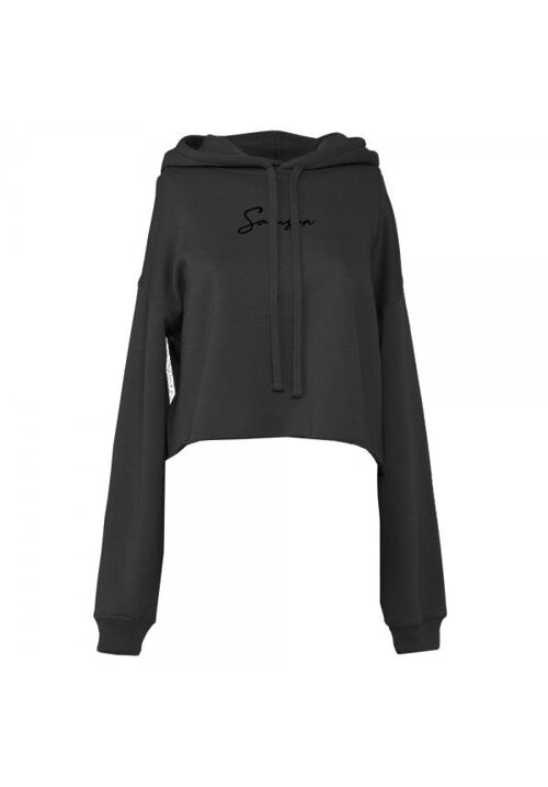 Signature crop hoodie - charcoal