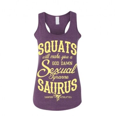 Sexual tyrannosaurus - ladies purple tank v2