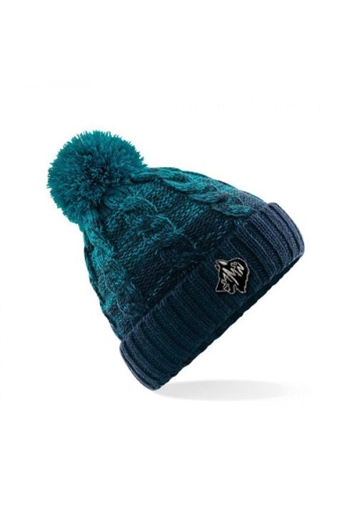 Ombre bobble hat - teal