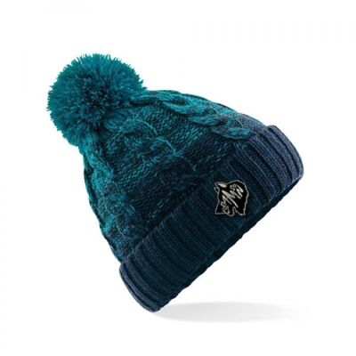 Ombre bobble hat - teal