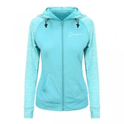 DAMEN SIGNATURE ZIP HOODIE - OCEAN