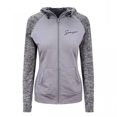 SWEAT À CAPUCHE ZIPPÉ SIGNATURE FEMME - GRIS