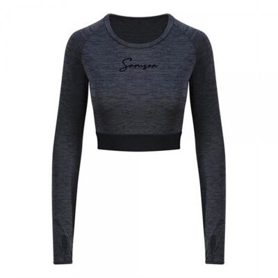 DAMEN SIGNATURE - CROP LANGARM CHARCOAL