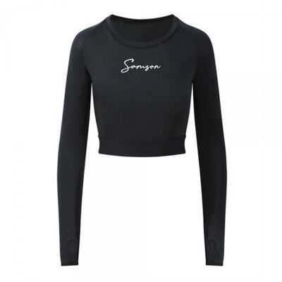 LADIES SIGNATURE - CROP MANICA LUNGA NERO