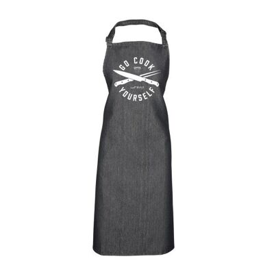 Go cook yourself - black denim apron