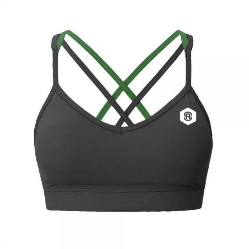 Delilah strappy gym bra - black