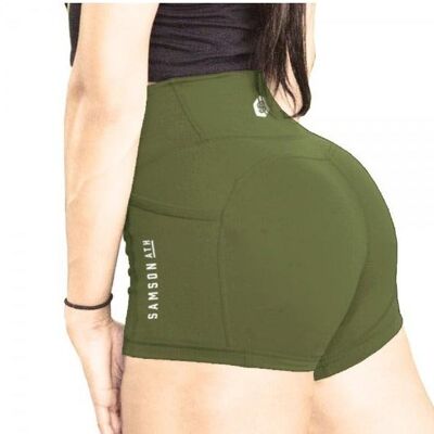 Delilah high waisted booty shorts - khaki