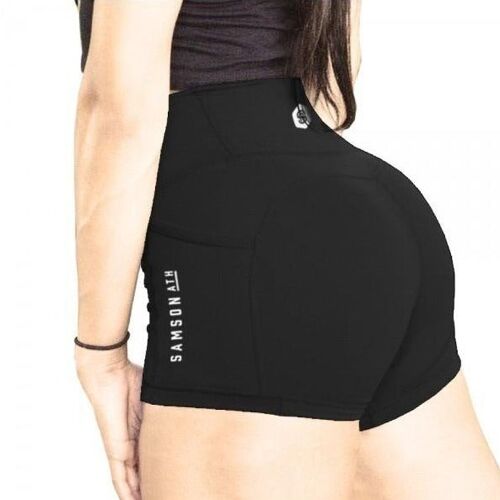 Delilah high waisted booty shorts - black