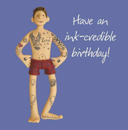 Ink-redible birthday (male) birthday card