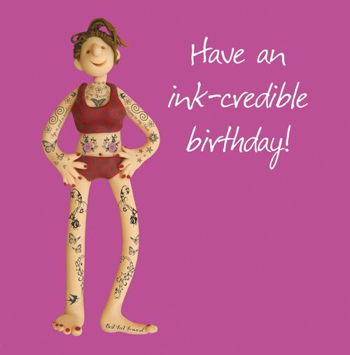 Ink-redible birthday (female) birthday card