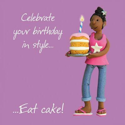 Celebre con estilo (femenino) tarjeta de cumpleaños