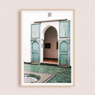 Poster / Fotografie - Grüne Türen | Marrakesch Marokko 30x40cm