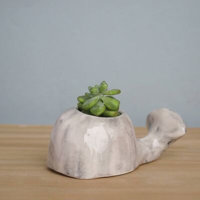 Grey Medium Whale Planter