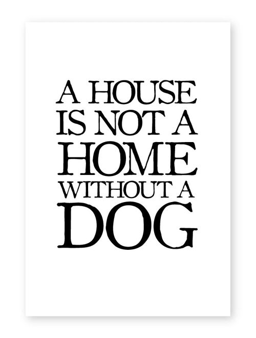 A House Is Not A Home Without A Dog - A4 Print