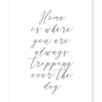 Home Is Where You Are Always Tripping Over The Dog - A3 Print
