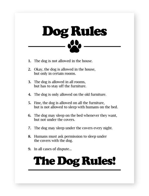 Dog Rules - A3 Print