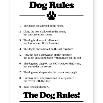 Dog Rules - A4 Print