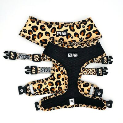 Black Leopard Reversible Harness - L