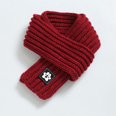 Knitted Dog Scarf - Wine Red