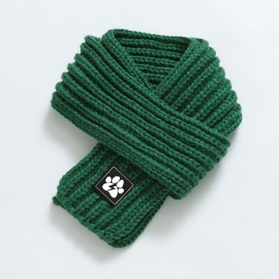 Knitted Dog Scarf - Forest Green