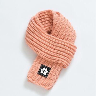 Knitted Dog Scarf - Peachy Pink