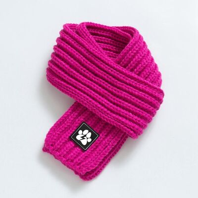 Knitted Dog Scarf - Hot Pink