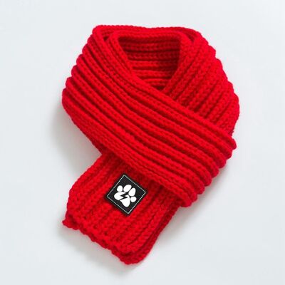 Knitted Dog Scarf - Cherry Red