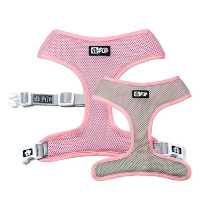 Pink/Gray Reversible Harness - S